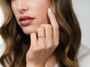 Bague de fiançailles Classic 4 dans 14K or blanc avec diamant 0,05ct H/SI