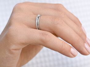Bague de fiançailles Classic 4 dans 14K or blanc avec diamant 0,10ct G/IF
