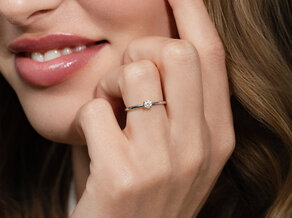 Bague de fiançailles Classic 4 dans Argent 925/- avec diamant 0,15ct H/SI