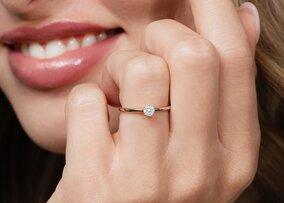 Bague de fiançailles Classic 4 dans Argent 925/- avec diamant 0,05ct G/SI