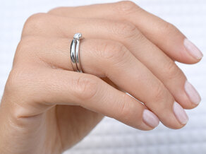 Bague de fiançailles Classic 4 en 9K or blanc avec diamant 0,30ct H/SI