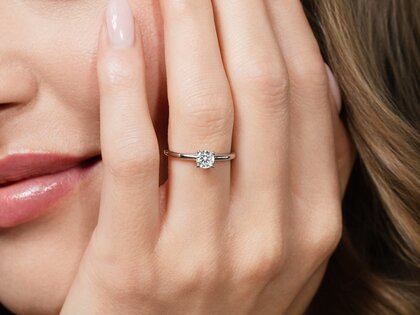 Bague de fiançailles Classic 4 dans 14K or jaune avec diamant 0,40ct G/SI