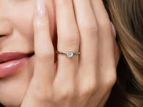 Bague de fiançailles Classic 4 dans 14K or jaune avec diamant 0,40ct G/SI
