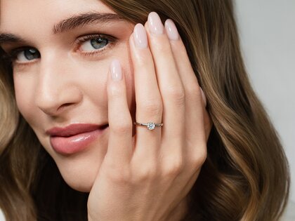 Bague de fiançailles Classic 4 dans 14K or jaune avec diamant 0,40ct G/SI