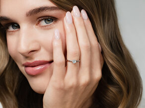 Bague de fiançailles Classic 4 dans 14K or jaune avec diamant 0,40ct G/SI