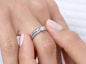 Bague de fiançailles Classic 4 dans 14K or blanc avec diamant 0,40ct H/SI