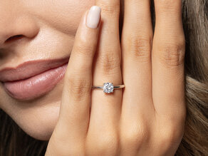 Bague de fiançailles Classic 4 dans 14K or jaune avec diamant 0,50ct G/VS