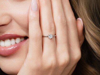 Bague de fiançailles Classic 4 dans 14K or jaune avec diamant 0,50ct G/VS
