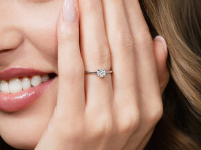 Bague de fiançailles Classic 4 dans 14K or jaune avec diamant 0,50ct G/VS