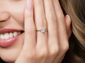 Bague de fiançailles Classic 4 dans 14K or blanc avec diamant 0,50ct H/SI
