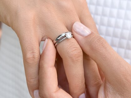 Bague de fiançailles Classic 4 dans 14K or blanc avec diamant 0,50ct H/SI