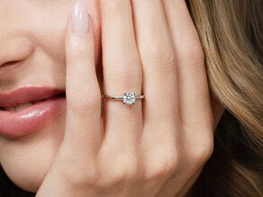 Bague de fiançailles Classic 4 dans 18K or rose avec diamant 0,60ct H/SI