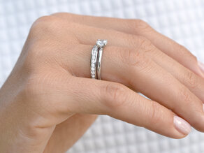 Bague de fiançailles Classic 4 dans 18K or blanc avec diamant 0,60ct H/SI