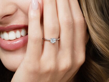 Bague de fiançailles Classic 4 dans 14K or jaune avec diamant 0,75ct G/SI