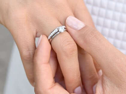 Bague de fiançailles Classic 4 dans 14K or blanc avec diamant 0,75ct G/SI