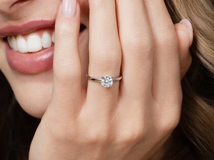 Bague de fiançailles Classic 4 en 14K or jaune avec diamant 1,00ct G/SI
