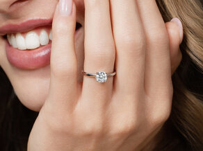 Bague de fiançailles Classic 4 en 14K or jaune avec diamant 1,00ct G/SI