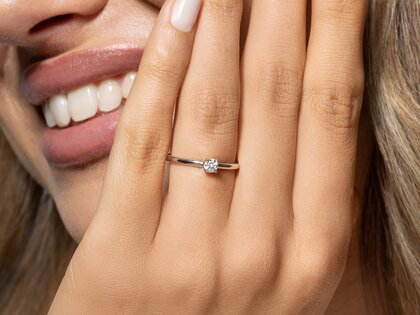 Bague de fiançailles Classic 4 dans Argent 925/- avec diamant 0,15ct H/SI