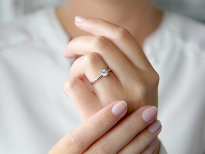 Bague de fiançailles Classic 4 dans 14K or blanc avec diamant 0,40ct H/SI