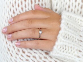 Bague de fiançailles Classic 4 dans 14K or blanc avec diamant 0,40ct H/SI