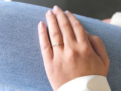 Bague de fiançailles Classic 4 en 9K or rose avec diamant 0,25ct H/SI