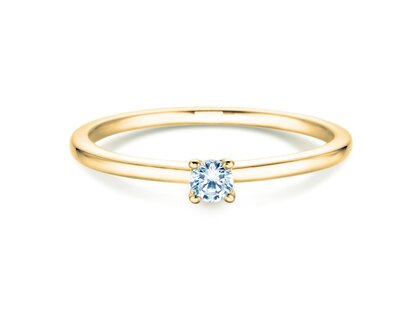 Bague de fiançailles Classic 4 dans 14K or jaune avec diamant 0,10ct H/SI