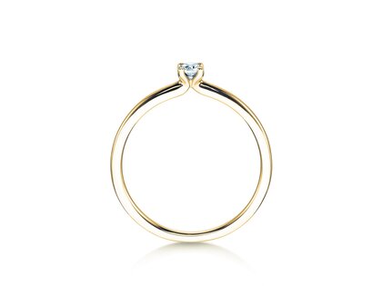 Bague de fiançailles Classic 4 dans 14K or jaune avec diamant 0,10ct H/SI