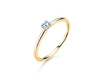 Bague de fiançailles Classic 4 dans 14K or jaune avec diamant 0,10ct H/SI