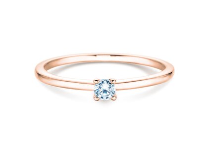 Bague de fiançailles Classic 4 dans 18K or rose avec diamant 0,10ct H/SI