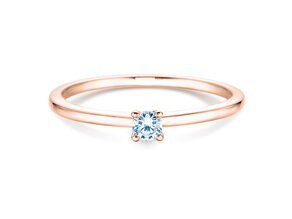 Bague de fiançailles Classic 4 dans 18K or rose avec diamant 0,10ct H/SI