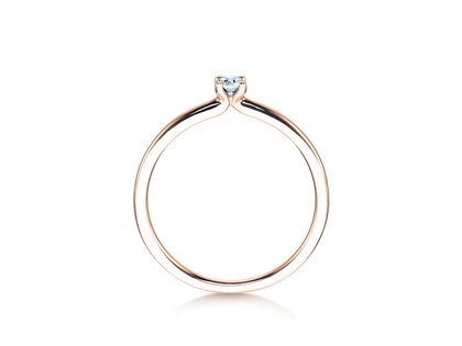 Bague de fiançailles Classic 4 dans 18K or rose avec diamant 0,10ct H/SI