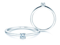 Bague de fiançailles Classic 4 en platine 950/- avec diamant 0,07ct G/SI