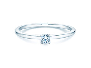 Bague de fiançailles Classic 4 dans 14K or blanc avec diamant 0,10ct G/IF
