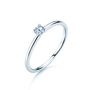 Bague de fiançailles Classic 4 dans 14K or blanc avec diamant 0,10ct G/IF