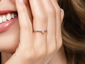 Bague de fiançailles Classic 6 dans platine 950/- avec diamant 0,05ct G/SI