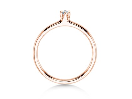 Bague de fiançailles Classic 6 dans 14K or rose avec diamant 0,05ct G/IF