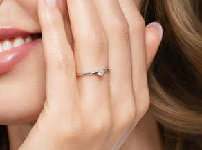 Bague de fiançailles Classic 6 dans Argent 925/- avec diamant 0,07ct G/SI
