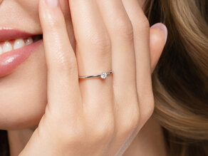 Bague de fiançailles Classic 6 dans Argent 925/- avec diamant 0,07ct H/SI