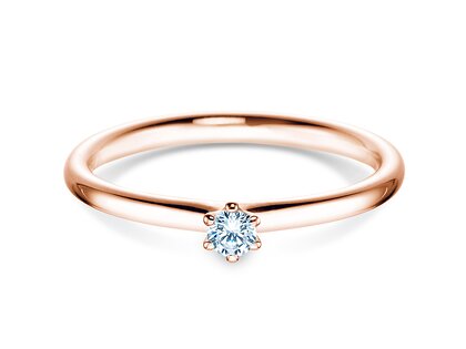 Bague de fiançailles Classic 6 dans 14K or rose avec diamant 0,07ct G/VS