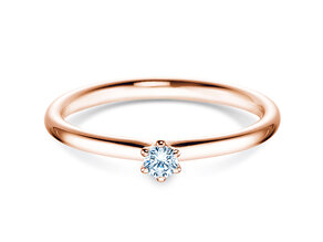 Bague de fiançailles Classic 6 dans 14K or rose avec diamant 0,07ct G/VS