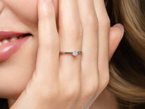 Bague de fiançailles Classic 6 dans 18K or blanc avec diamant 0,10ct H/SI