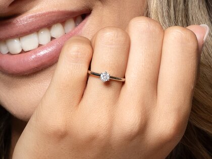 Bague de fiançailles Classic 6 dans 14K or jaune avec diamant 0,20ct G/SI