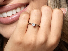 Bague de fiançailles Classic 6 dans 14K or jaune avec diamant 0,20ct G/SI