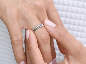 Bague de fiançailles Classic 6 dans 14K or blanc avec diamant 0,20ct H/SI