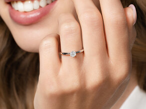 Bague de fiançailles Classic 6 en 9K or rose avec diamant 0,25ct G/SI