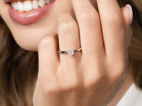 Bague de fiançailles Classic 6 dans platine 950/- avec diamant 0,25ct H/SI