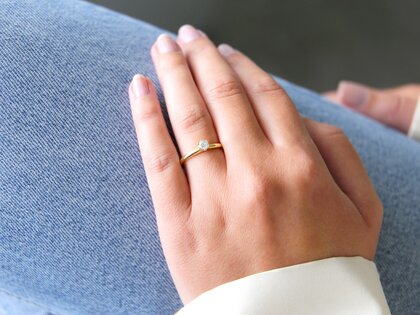 Bague de fiançailles Classic 6 dans 18K or jaune avec diamant 0,25ct D/IF