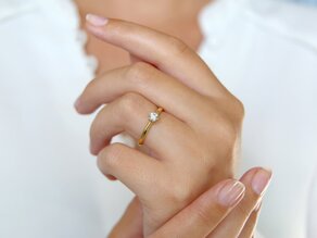 Bague de fiançailles Classic 6 dans 18K or jaune avec diamant 0,25ct D/IF