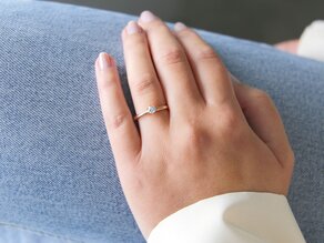 Bague de fiançailles Classic 6 en 9K or rose avec diamant 0,25ct G/SI