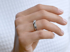 Bague de fiançailles Classic 6 dans 14K or blanc avec diamant 0,25ct H/SI